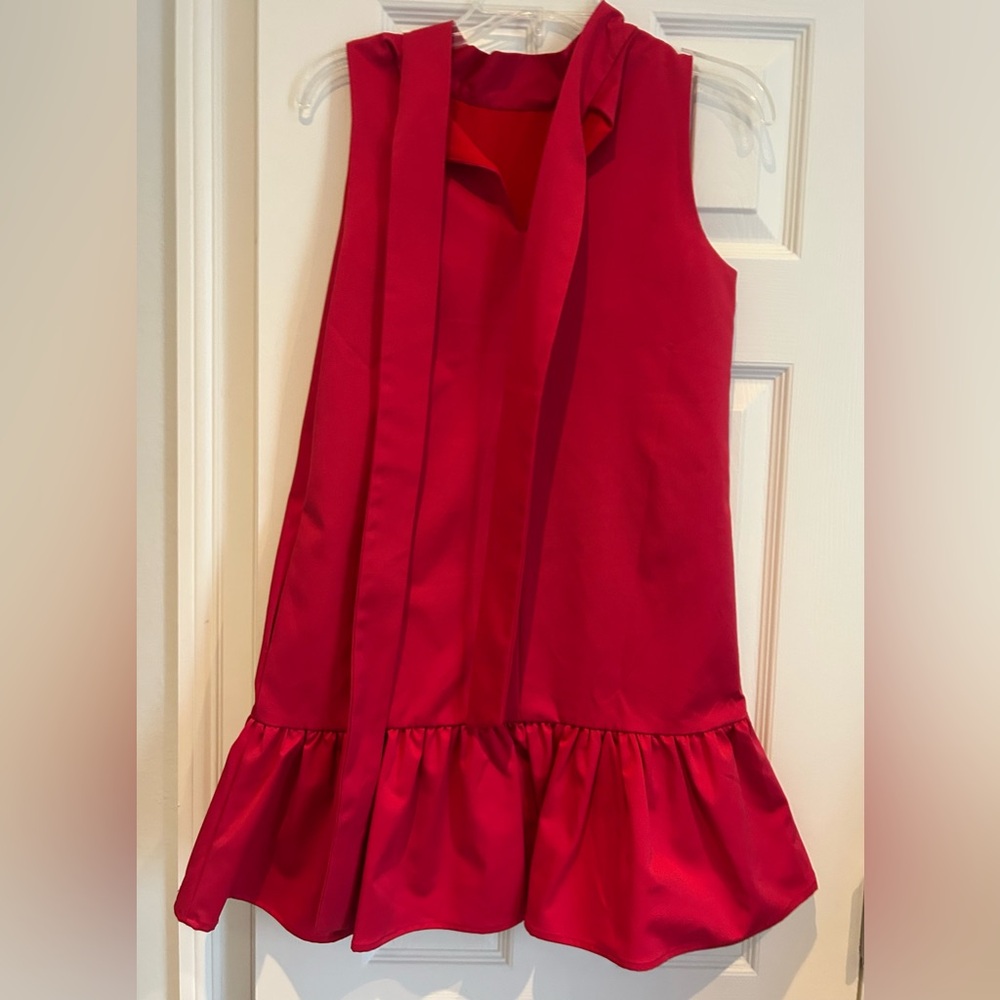 Laroque Libba Red Ruffle Hem Mini Dress - Picture 3 of 5